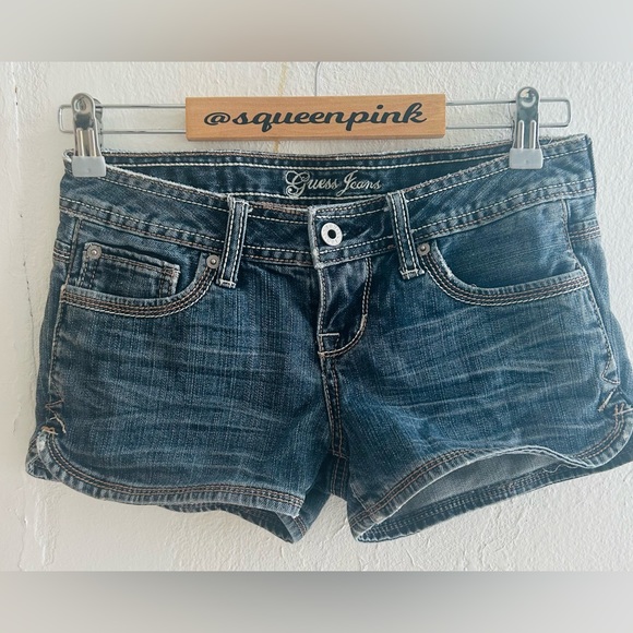 Guess Medium/Dark Blue Denim Short Shorts - Picture 5 of 15